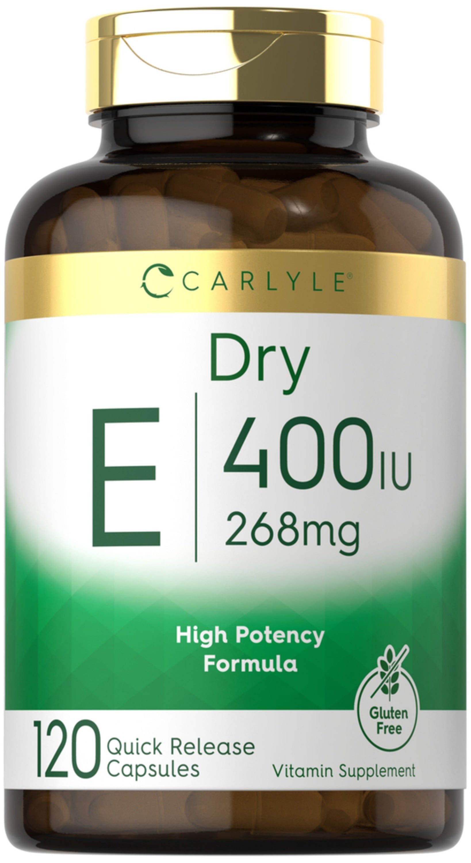 Dry Vitamin E (d-Alpha Tocopherol), 400 IU, 120 Quick Release Capsules