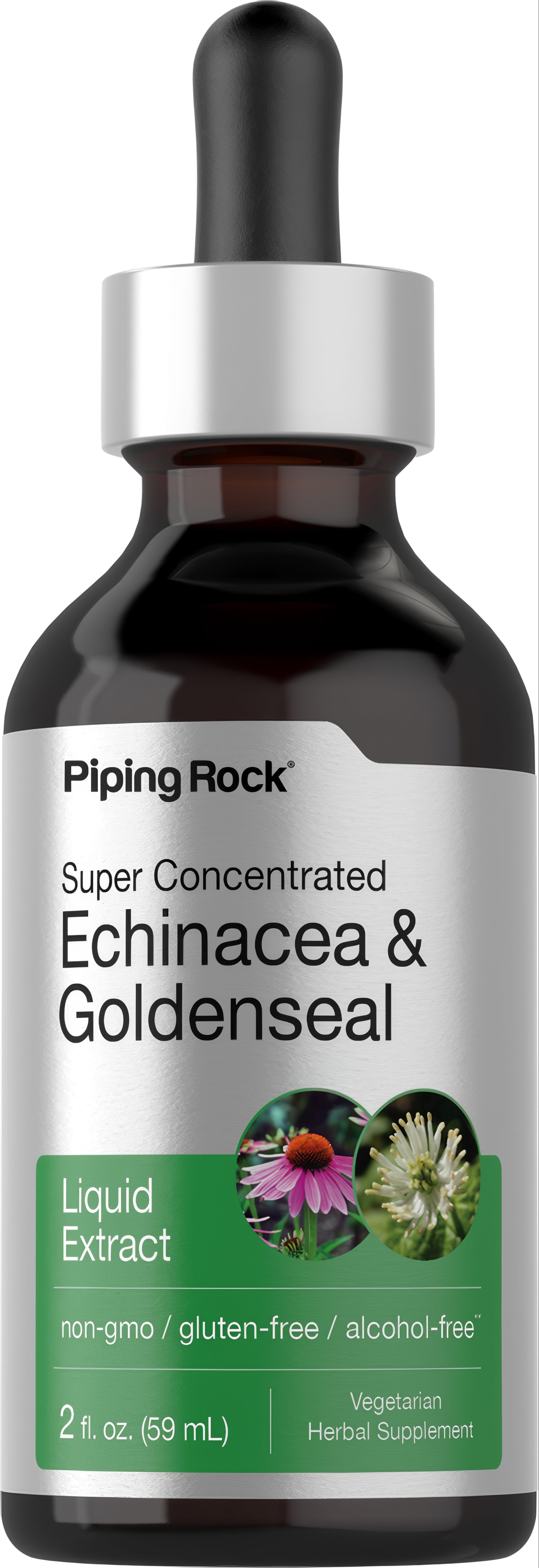 Super Concentrated Echinacea and Goldenseal Liquid Extract, 2 fl. oz. (59 mL) bottle shown.
