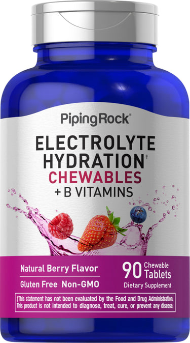 Electrolyte Hydration Chewables + B Vitamins (Natural Berry), 90 Chewable Tablets