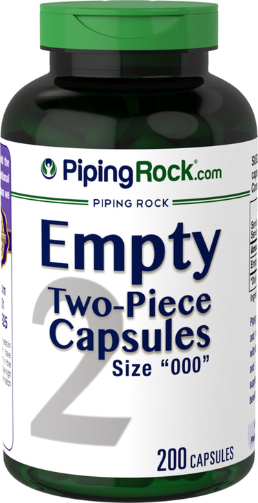 Empty Capsules Size "000", 200 Quick Release Capsules