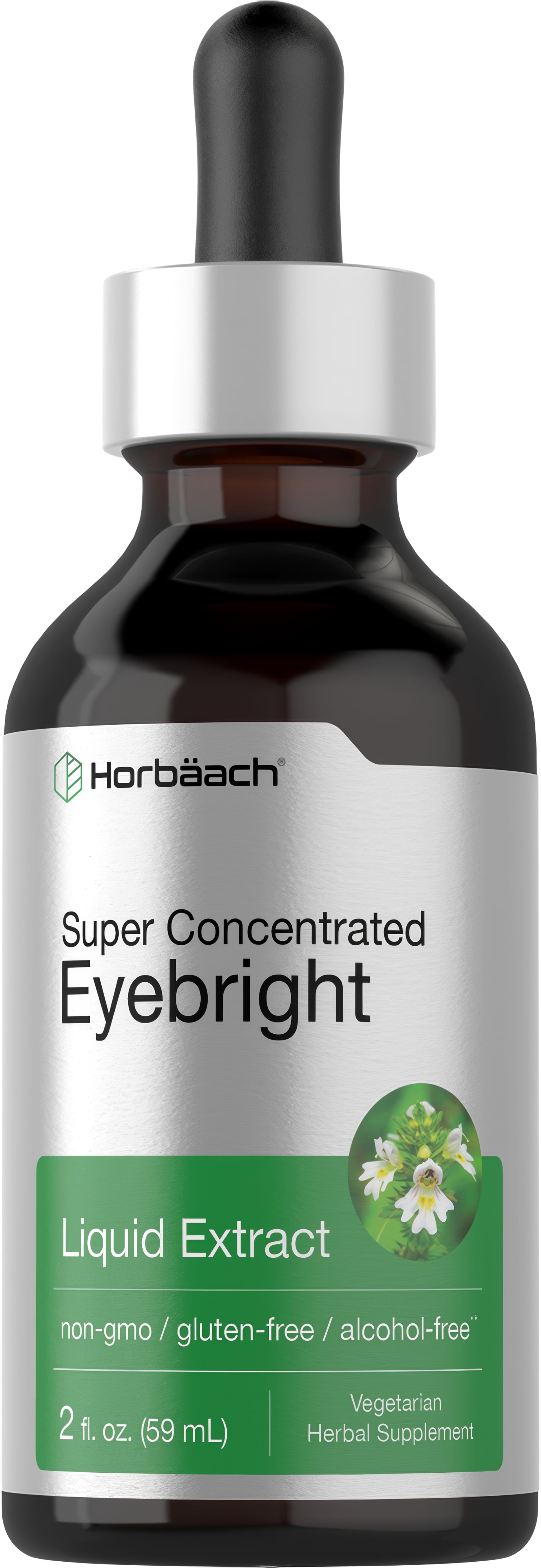 Eyebright Liquid Extract 2 fl. oz. (59 mL) is a non-GMO, gluten-free, and alcohol-free vegetarian herbal supplement.