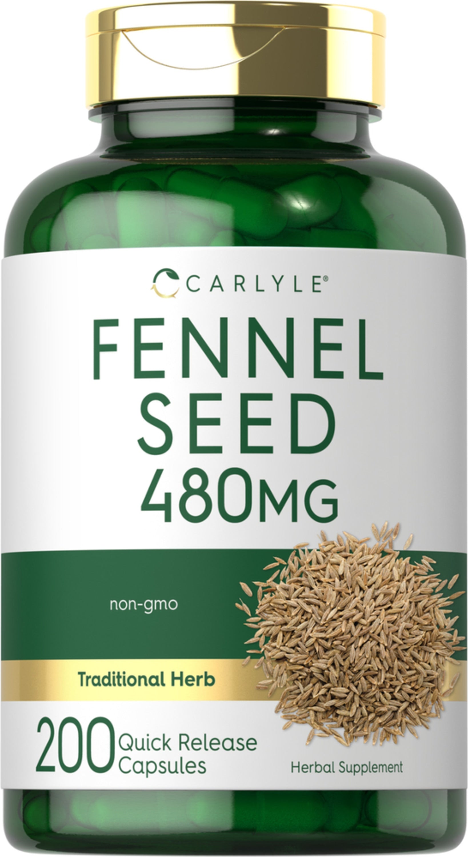 Fennel Seed, 480 mg, 200 Quick Release Capsules