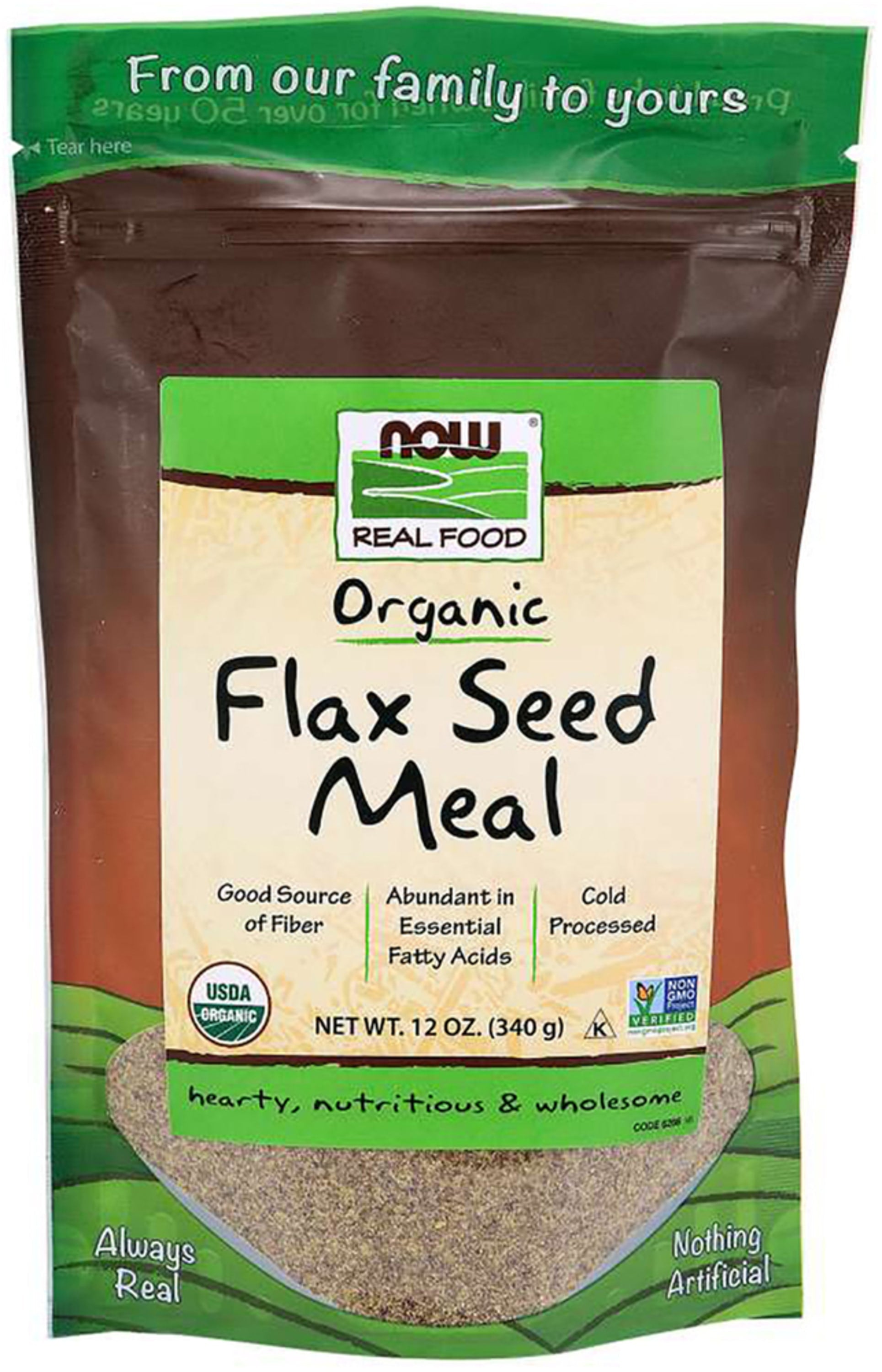 Flax Seed Meal (Organic), 12 oz (340 g) Bag