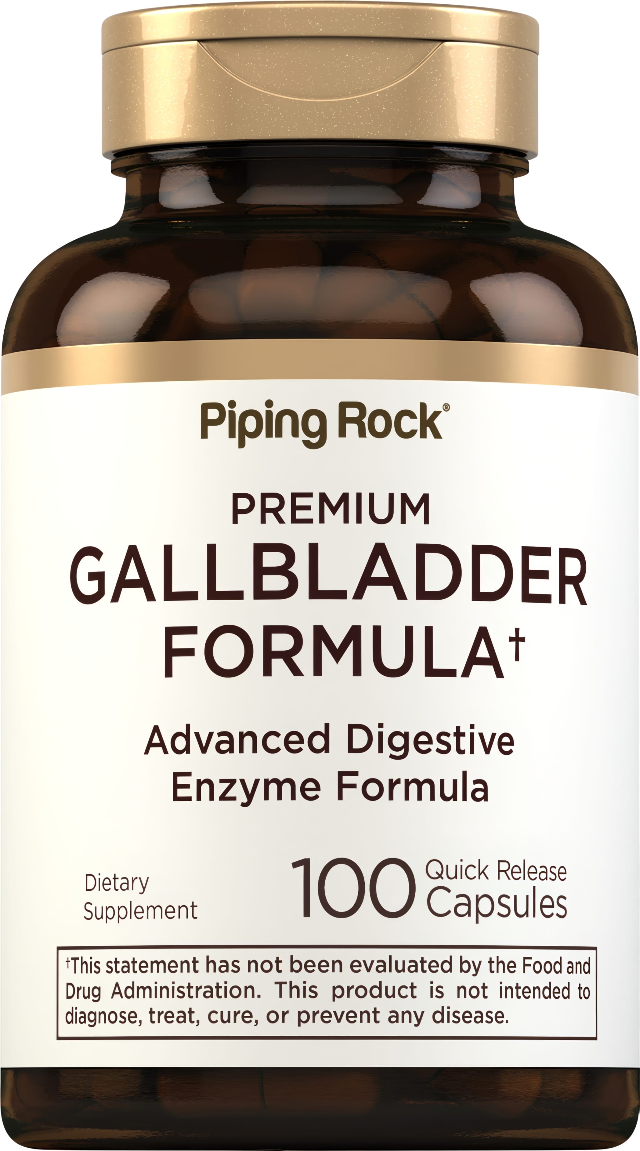 Premium Gallbladder Formula: Advanced Digestive Enzyme, 100 Quick Release Capsules bottle image.