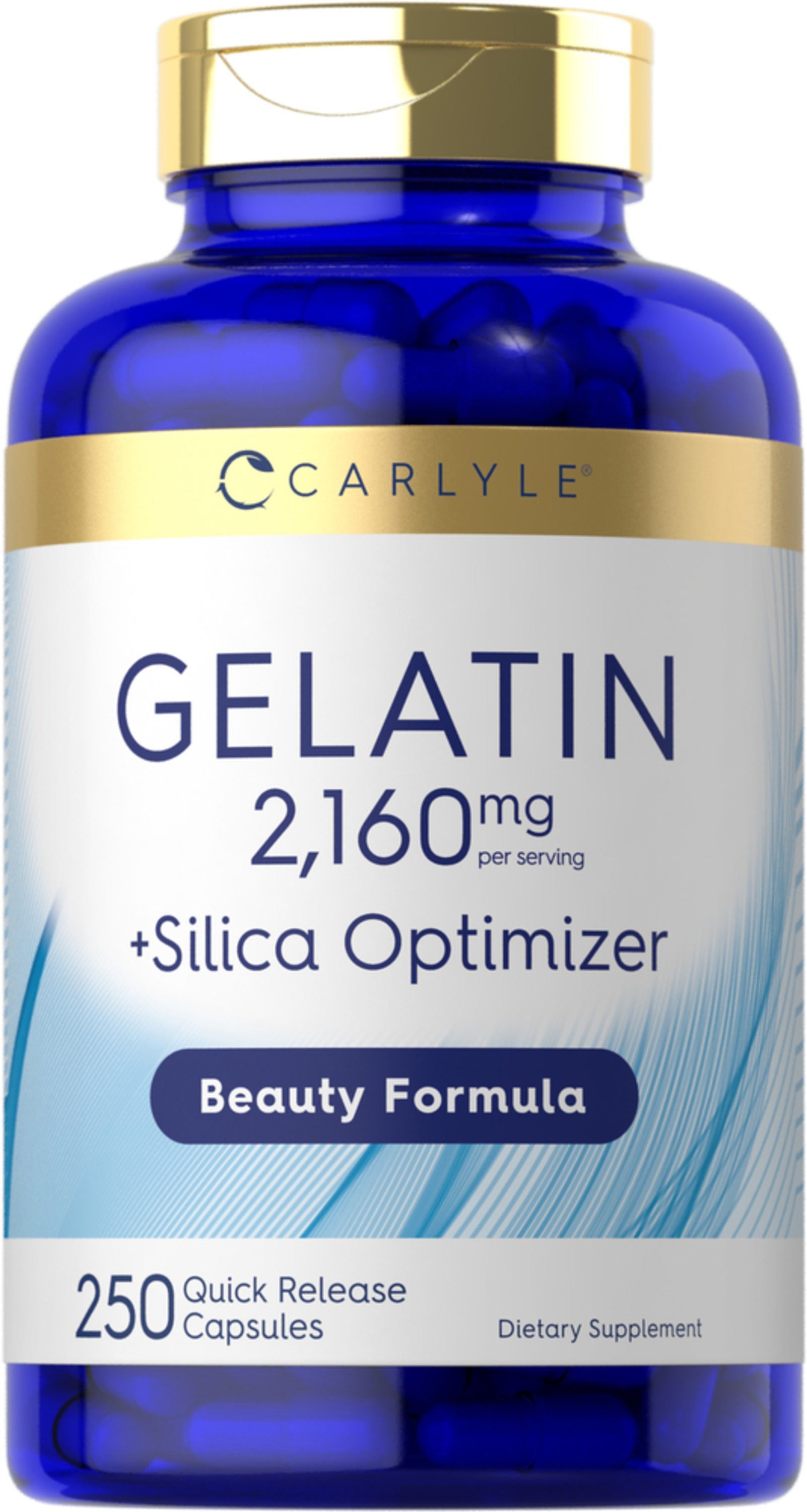 Gelatin (Beef) plus Silica Optimizer, 2,160 mg (per serving), 250 Quick Release Capsules