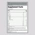 Supplement Facts panel for Gainer 500 Chocolate 5 lbs, detailing nutritional information and ingredients.