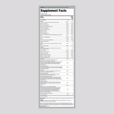 Supplement Facts panel for Nature's Way Alive! Once Daily Men's 50+ Multi 60T.
