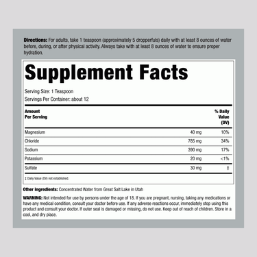 The Supplement Facts panel is displayed for Carlyle Electrolyte Drops in a 4 fl oz bottle, detailing its nutritional information.