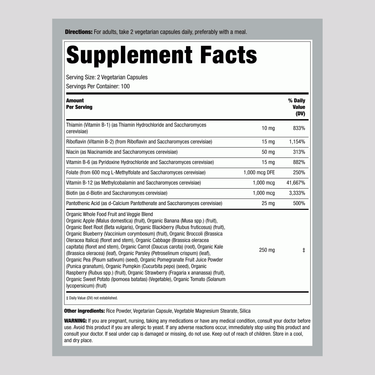 B Complex Whole Food Fruits & Veggies, 200 Vegetarian Capsules