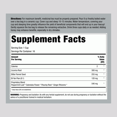 The Supplement Facts panel for Traditional Medicinals Breathe Easy Tea Bags is displayed.