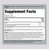 Supplement Facts for Caffeine 200 mg with Green Tea, 100 Tablets.
