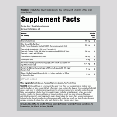 Label displaying Supplement Facts for Gallbladder Formula, 100 capsules.