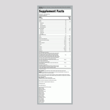 Supplement Facts panel for Garden of Life Raw Organic Fit - Vanilla 913gm Bottle.