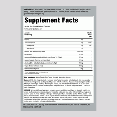 Supplement Facts panel detailing ingredients and nutritional information for Ultimate Colon Cleanser.
