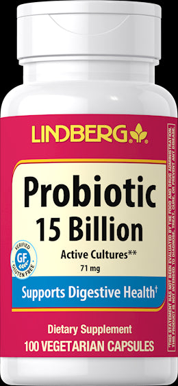 Probiotic 14 Strains 15 Billion Active Cells plus Prebiotic, 100 Vegetarian Capsules