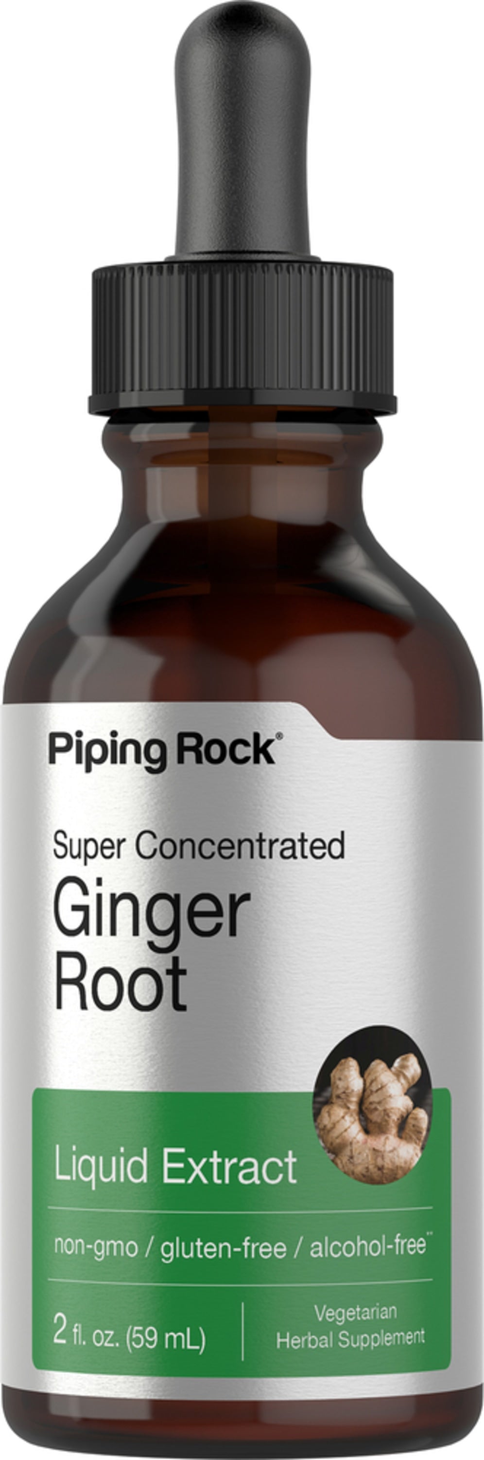 Ginger Root Liquid Extract Alcohol Free, 2 fl oz (59 mL) Dropper Bottle