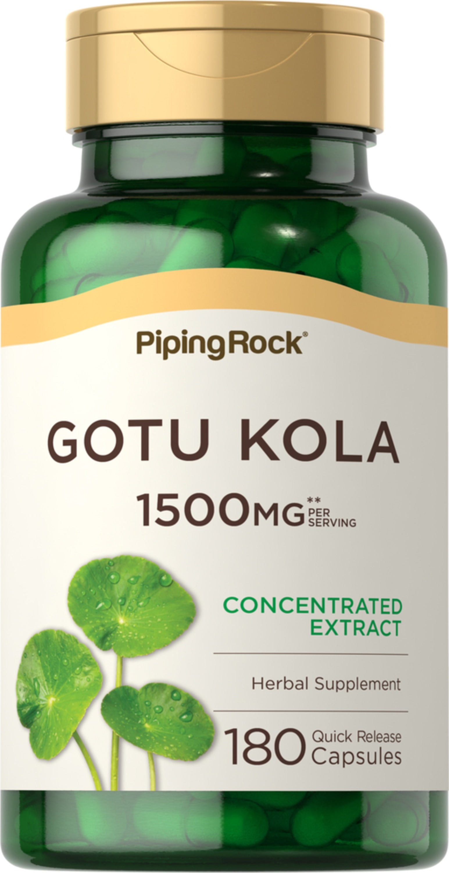 Gotu Kola, 1500 mg (per serving), 180 Quick Release Capsules