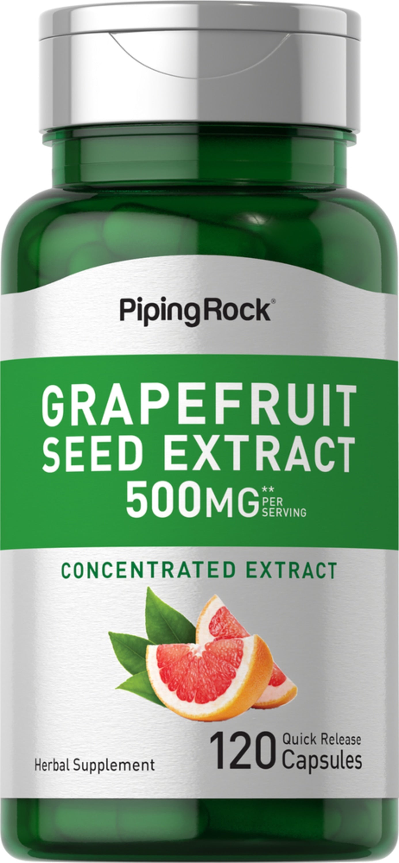 Grapefruit Seed, 500 mg (per serving), 120 Quick Release Capsules