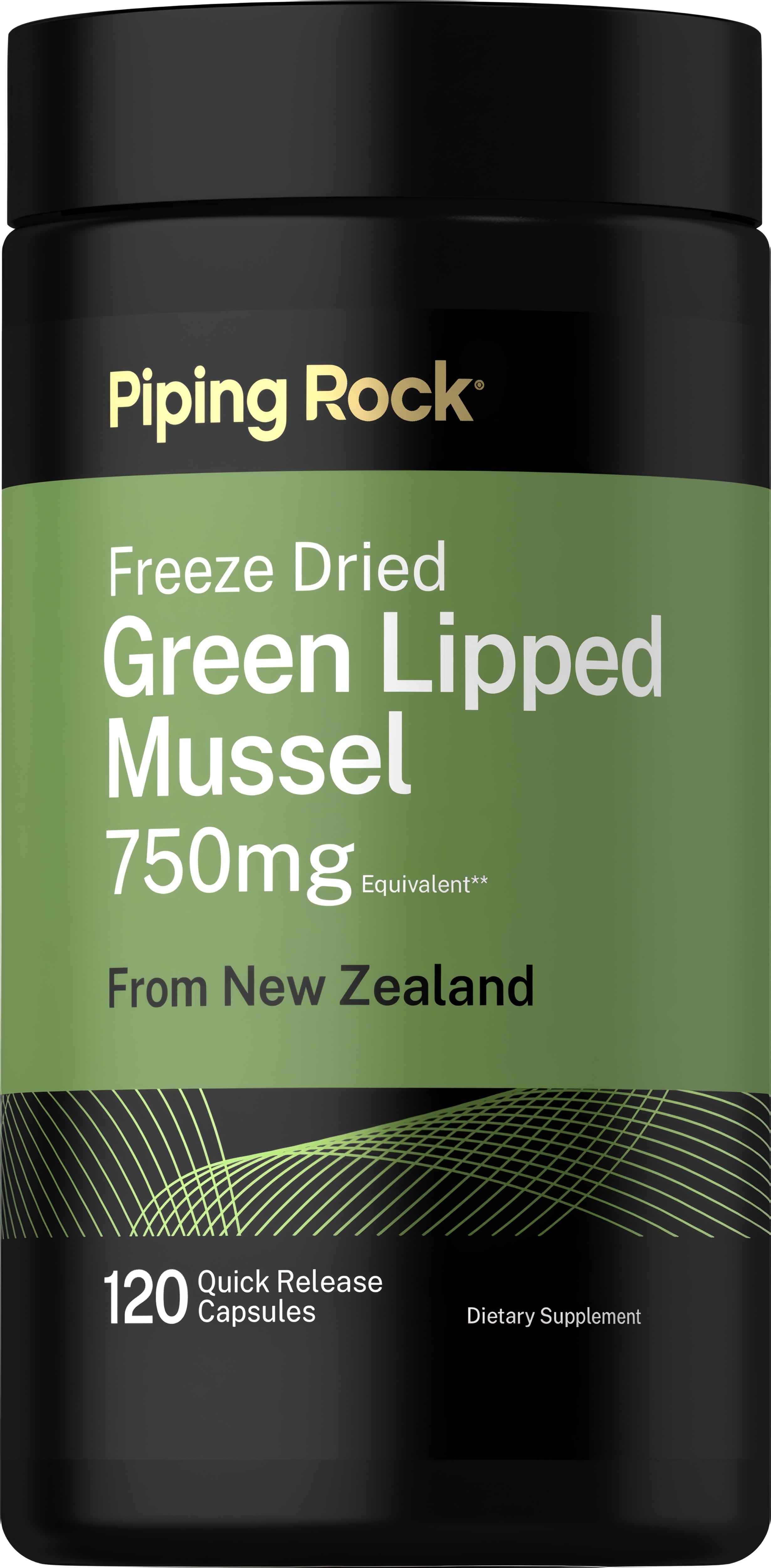 Freeze Dried Green Lipped Mussel 750mg Equivalent from New Zealand, 120 Quick Release Capsules.