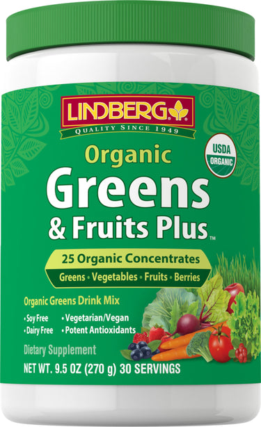Greens & Fruits Plus Organic, 9.5 oz (270 g) Bottle