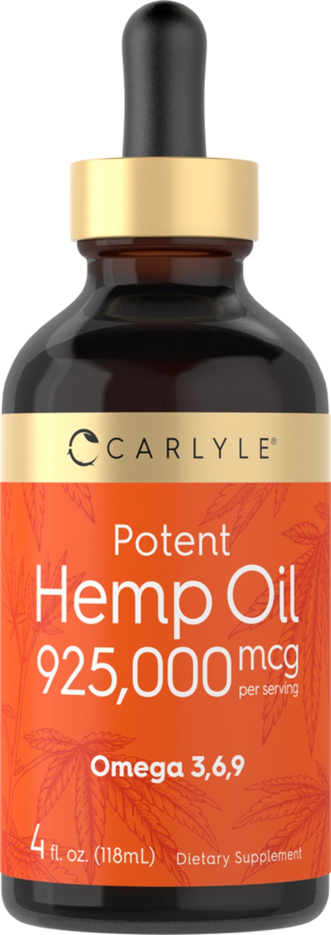 Hemp Seed Oil (Cold Pressed), 925 mg, 4 fl oz (118 mL) Dropper Bottle
