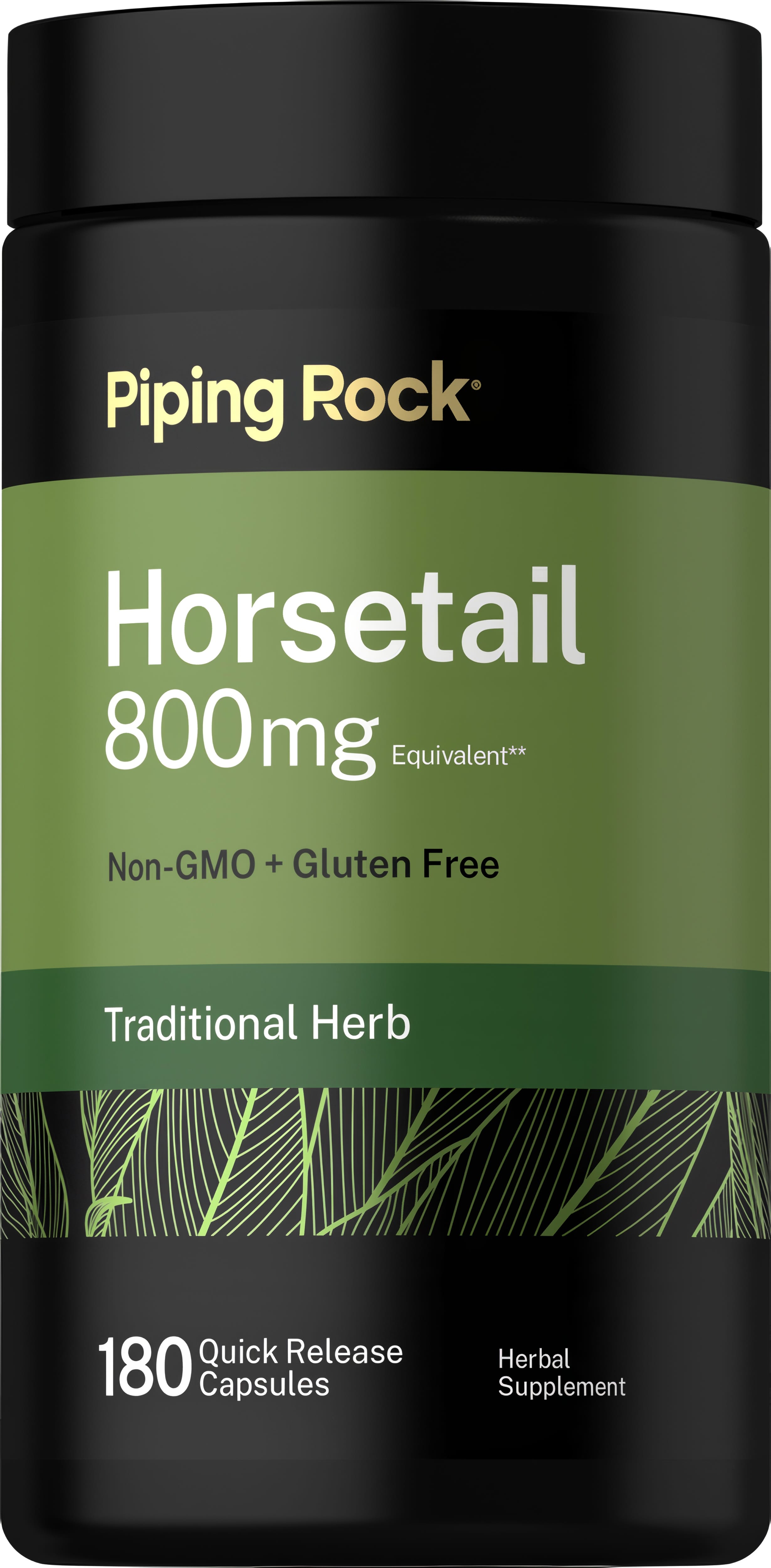 Horsetail 800 mg Equivalent, Non-GMO and Gluten-Free Traditional Herb with 180 Quick Release Capsules Herbal Supplement.