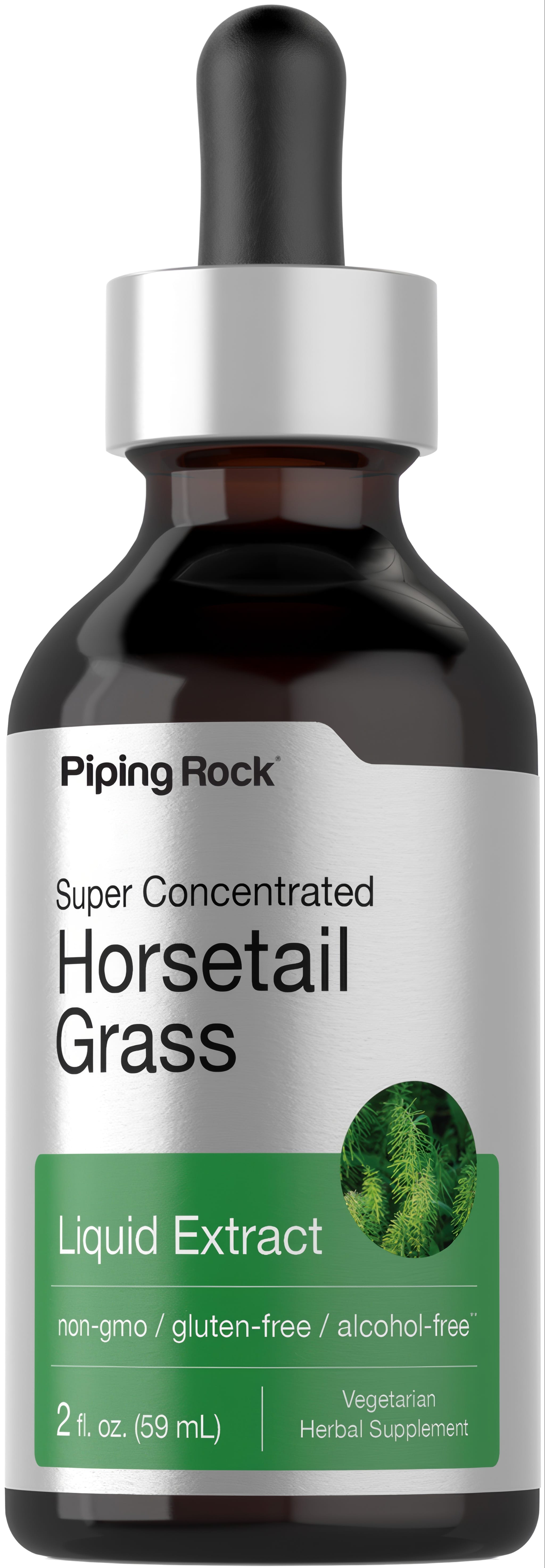 Super Concentrated Horsetail Grass Liquid Extract, 2 fl. oz. (59 mL) bottle for herbal supplement use.
