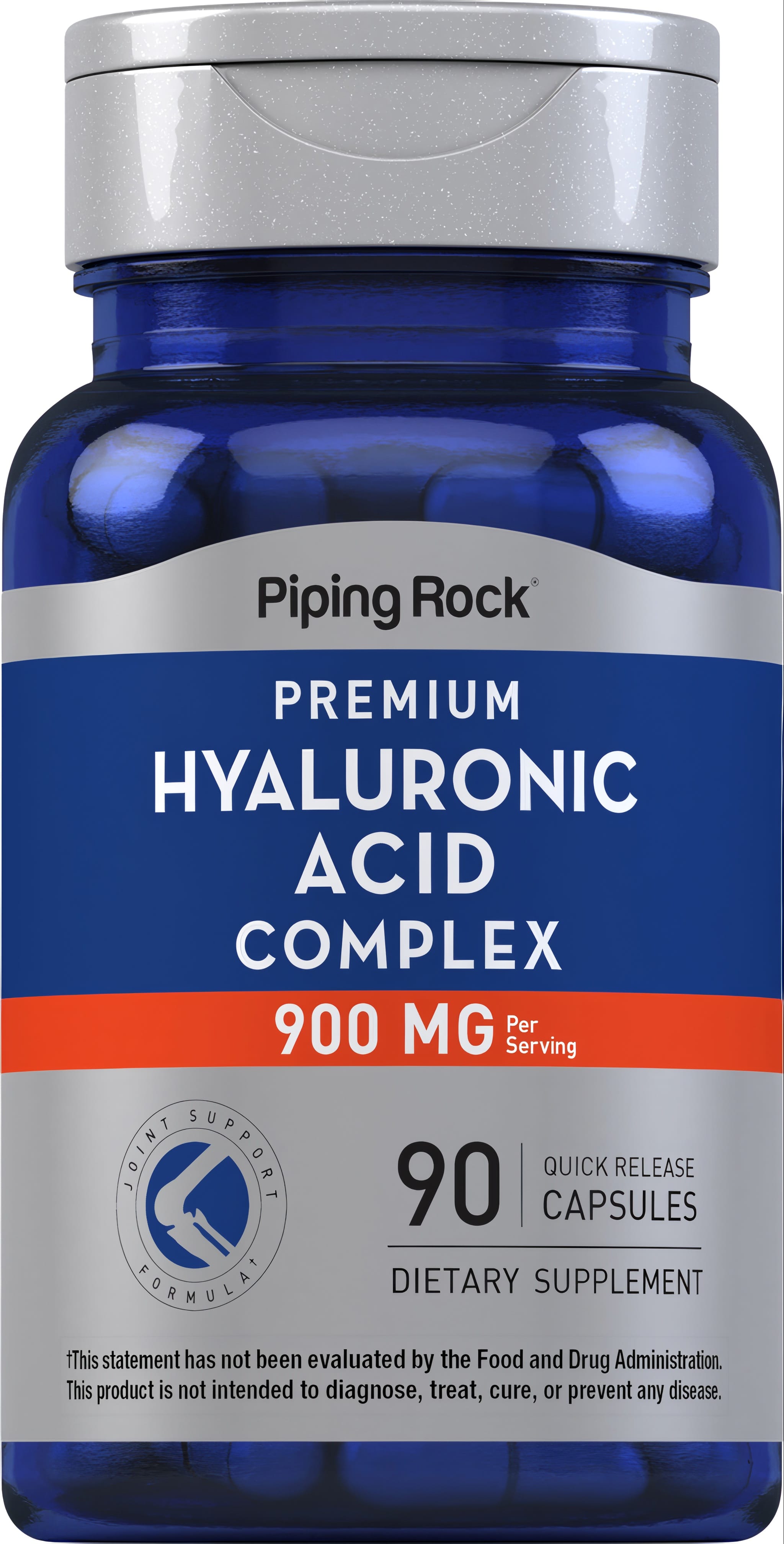 Hyaluronic Acid Complex 900 MG per serving, 90 quick-release capsules. Joint support formula, dietary supplement.