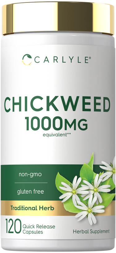 Carlyle Chickweed supplement, 1000mg, 120 capsules for quick release.