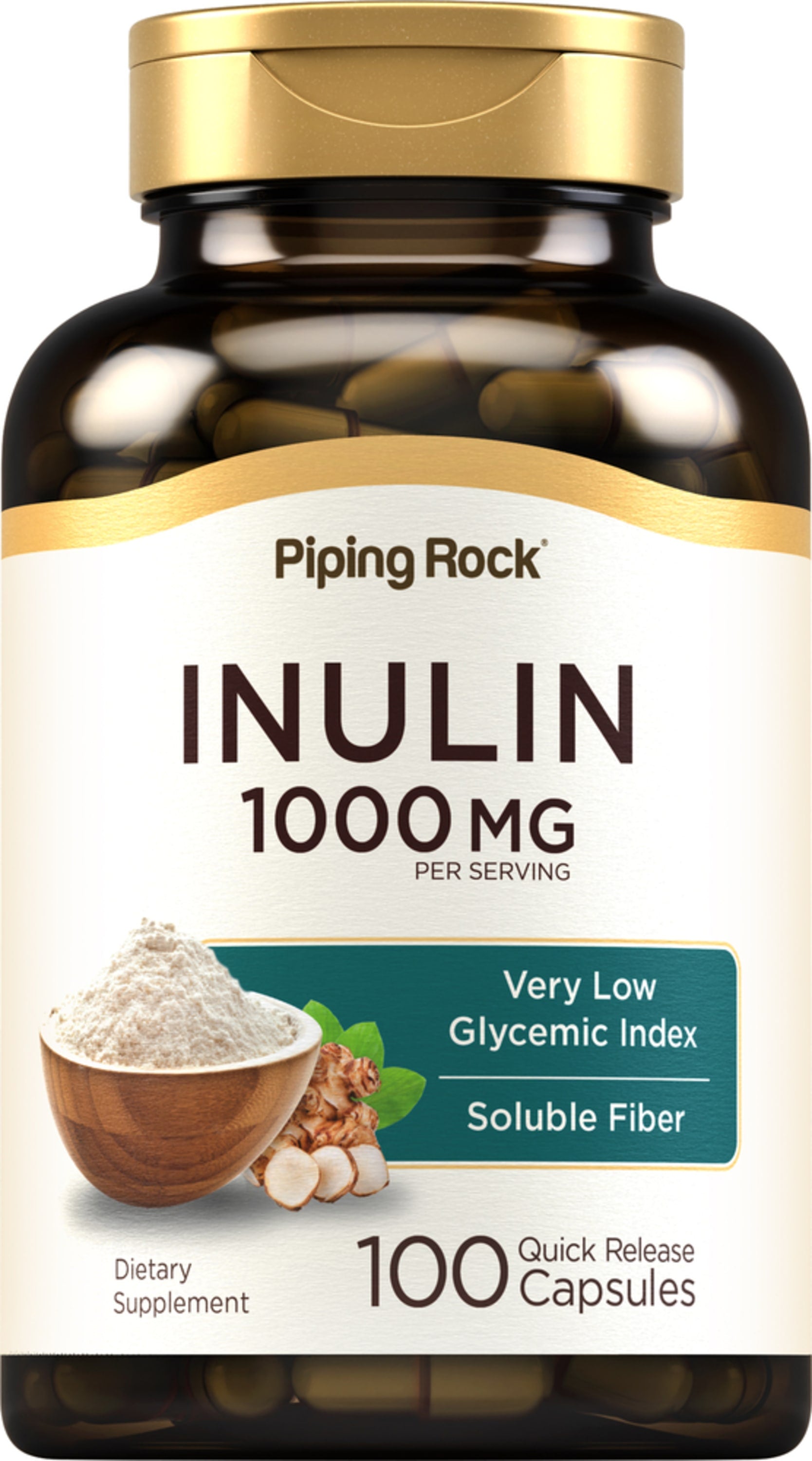 Inulin, 1000 mg (per serving), 100 Quick Release Capsules