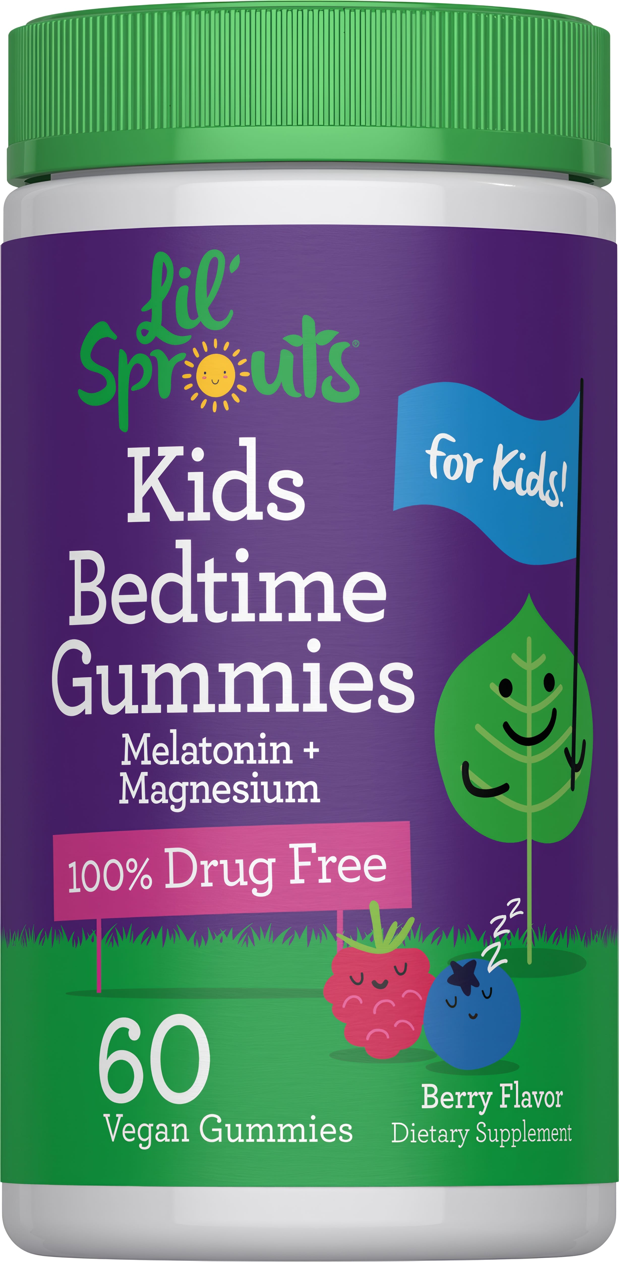 Kids Melatonin + Magnesium Gummies (Berry), 60 Vegan Gummies
