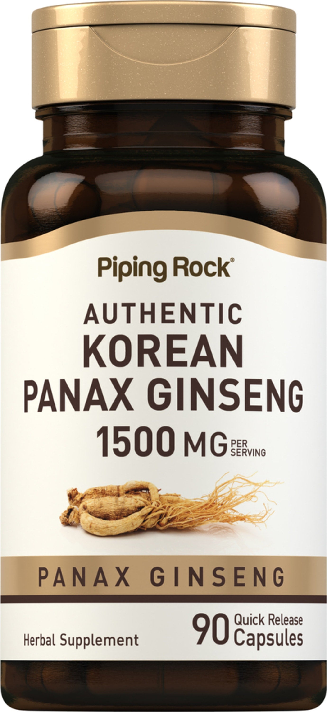 Korean Ginseng (Panax Ginseng), 1500 mg (per serving), 90 Quick Release Capsules