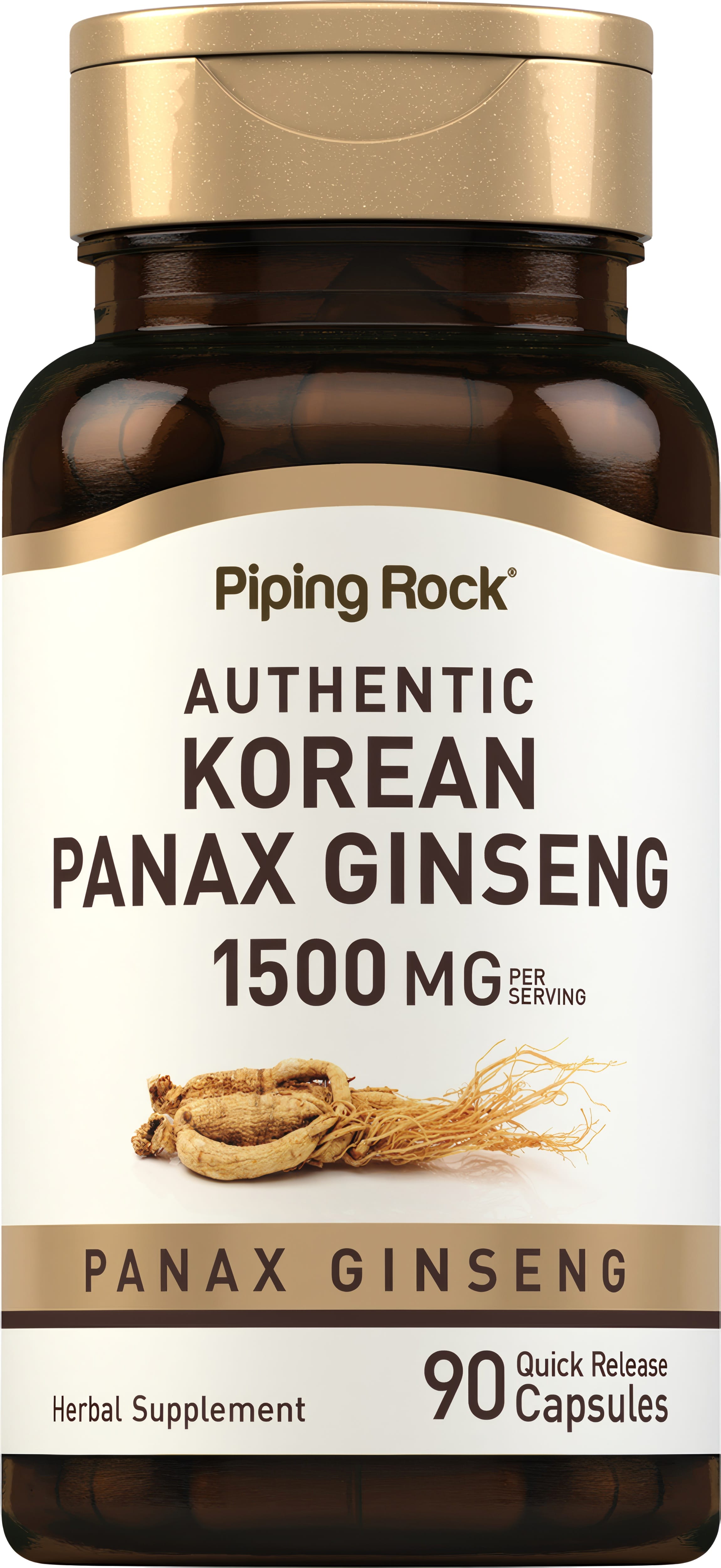 Korean Ginseng (Panax Ginseng), 1500 mg (per serving), 90 Quick Release Capsules