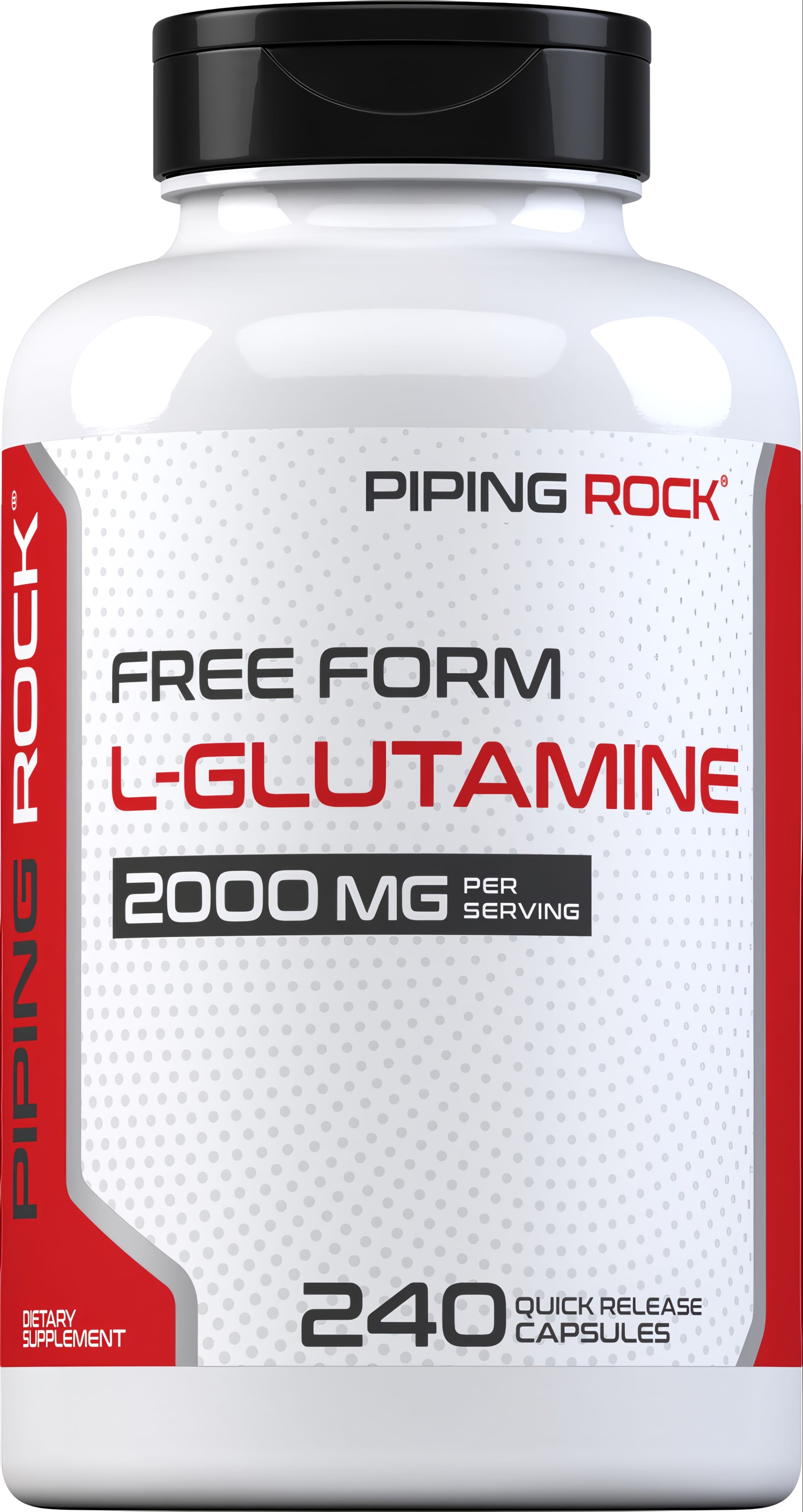L-Glutamine capsules, 2000 mg per serving, 240 quick release capsules.