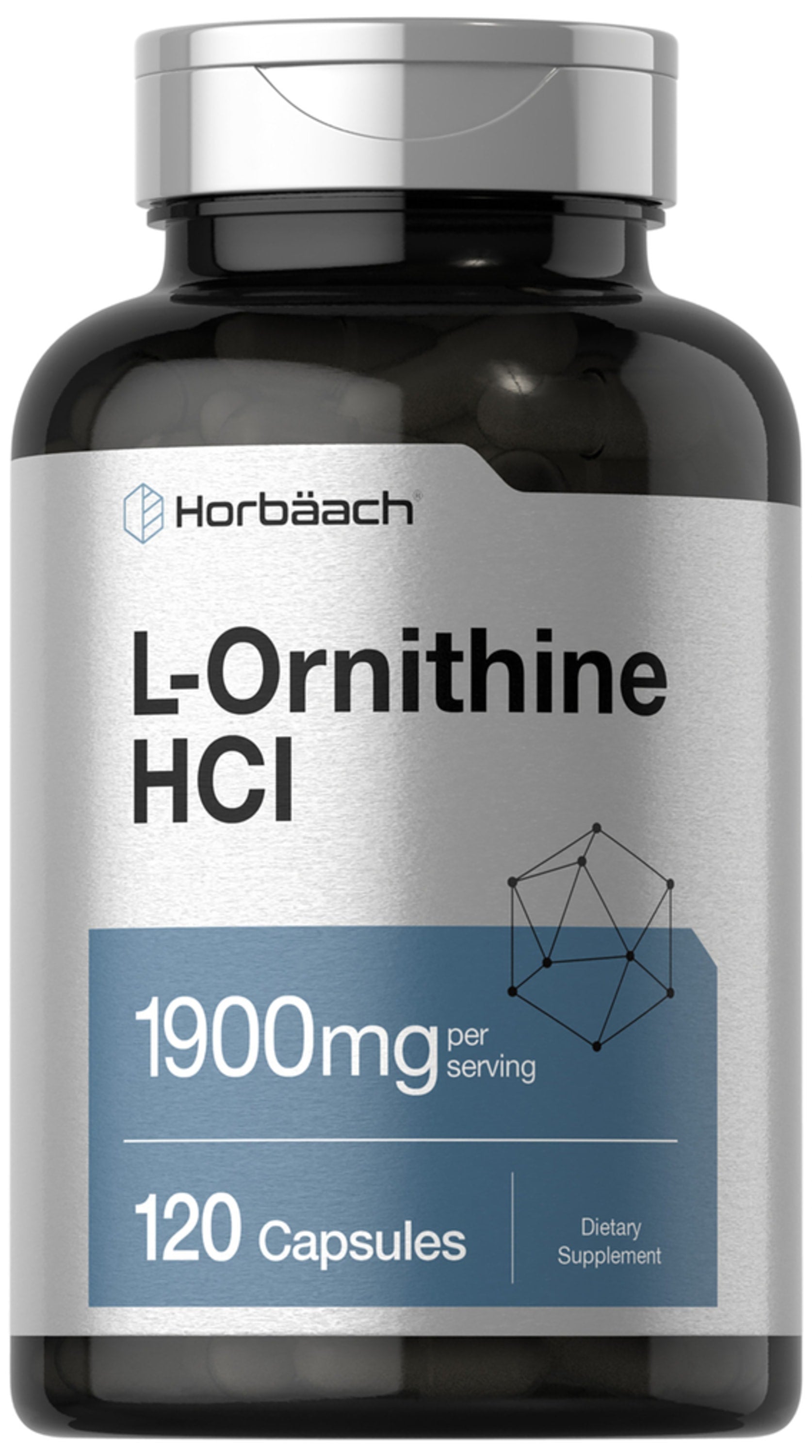 L-Ornithine HCI, 1900 mg (per serving), 120 Capsules