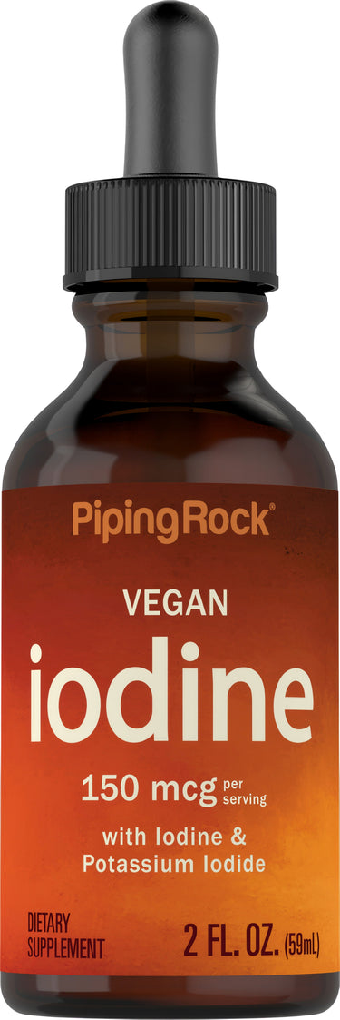 Liquid Iodine Vegan, 150 mcg (per serving), 2 fl oz (59 mL) Dropper Bottle