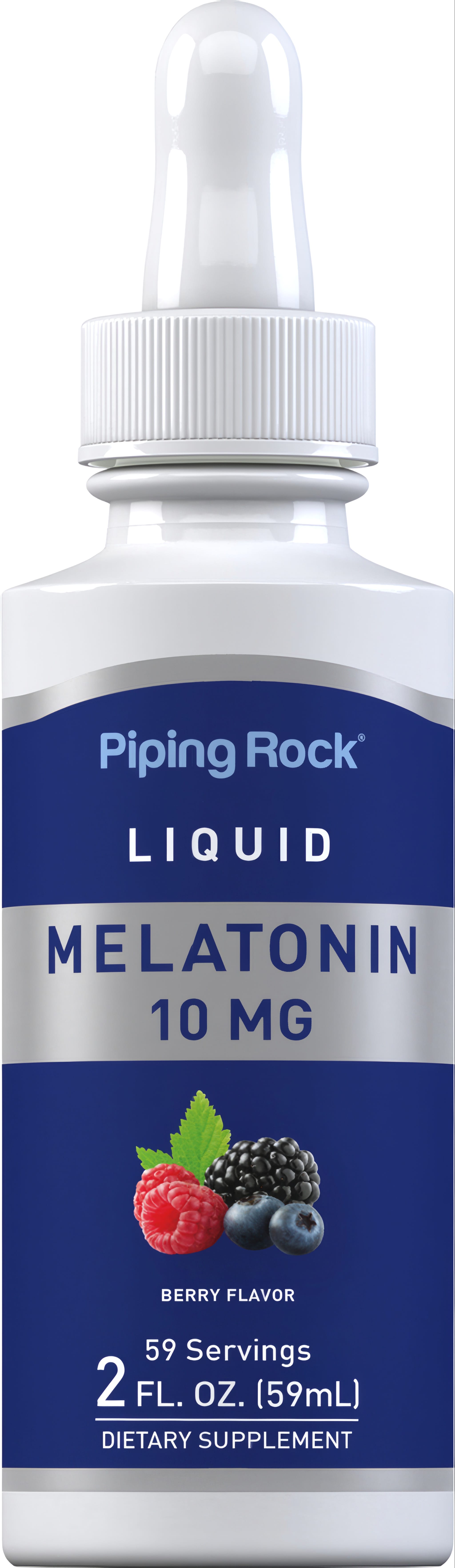 Melatonin 10 mg liquid supplement, 2 fl oz (59mL), berry flavor, 59 servings for dietary aid.