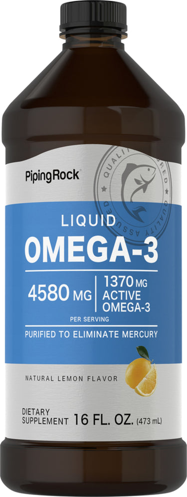 Liquid Omega-3 (Natural Lemon), 4580 mg (per serving), 16 fl oz (473 mL) Bottle