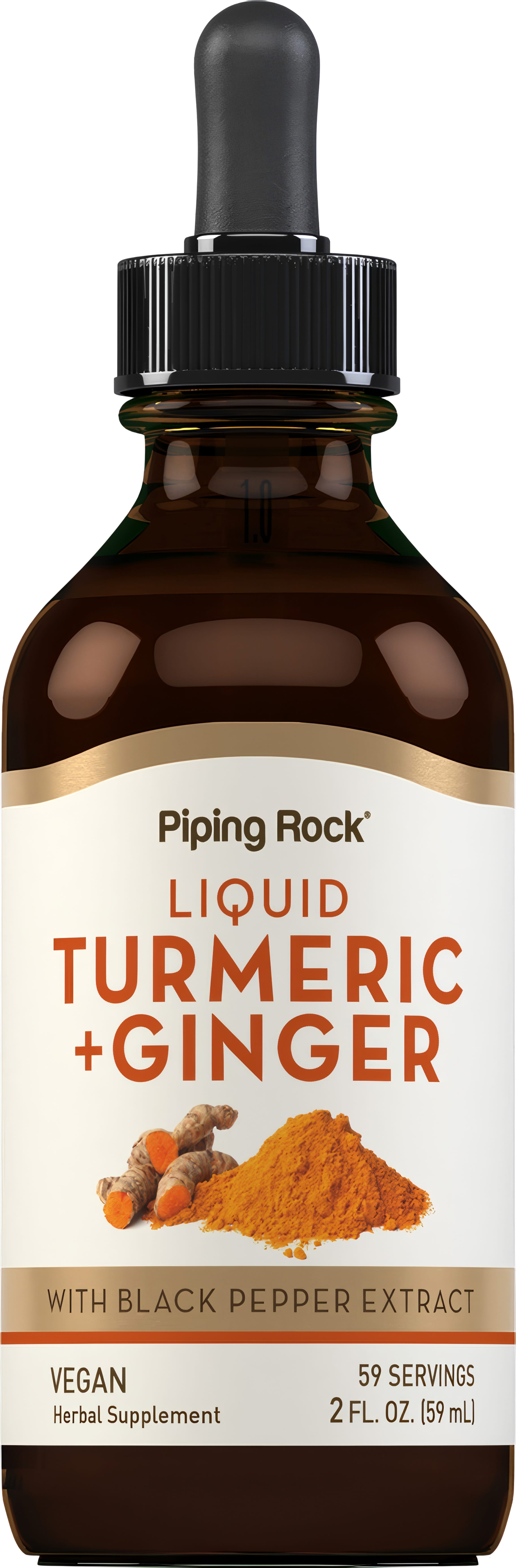 Liquid Turmeric Plus Ginger, 2 fl oz (59 mL) Dropper Bottle