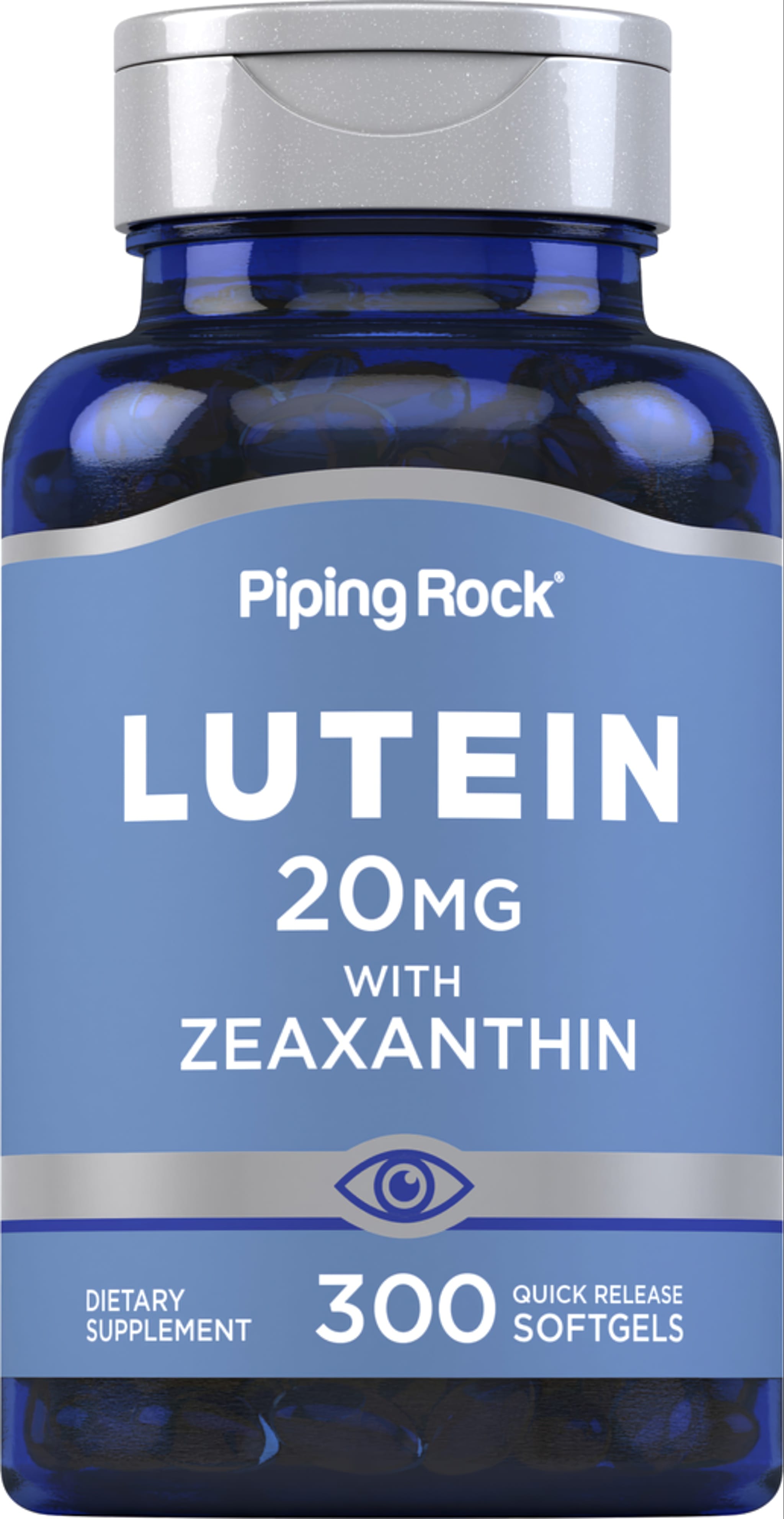 Lutein 20mg with Zeaxanthin, featuring 300 quick release softgels.