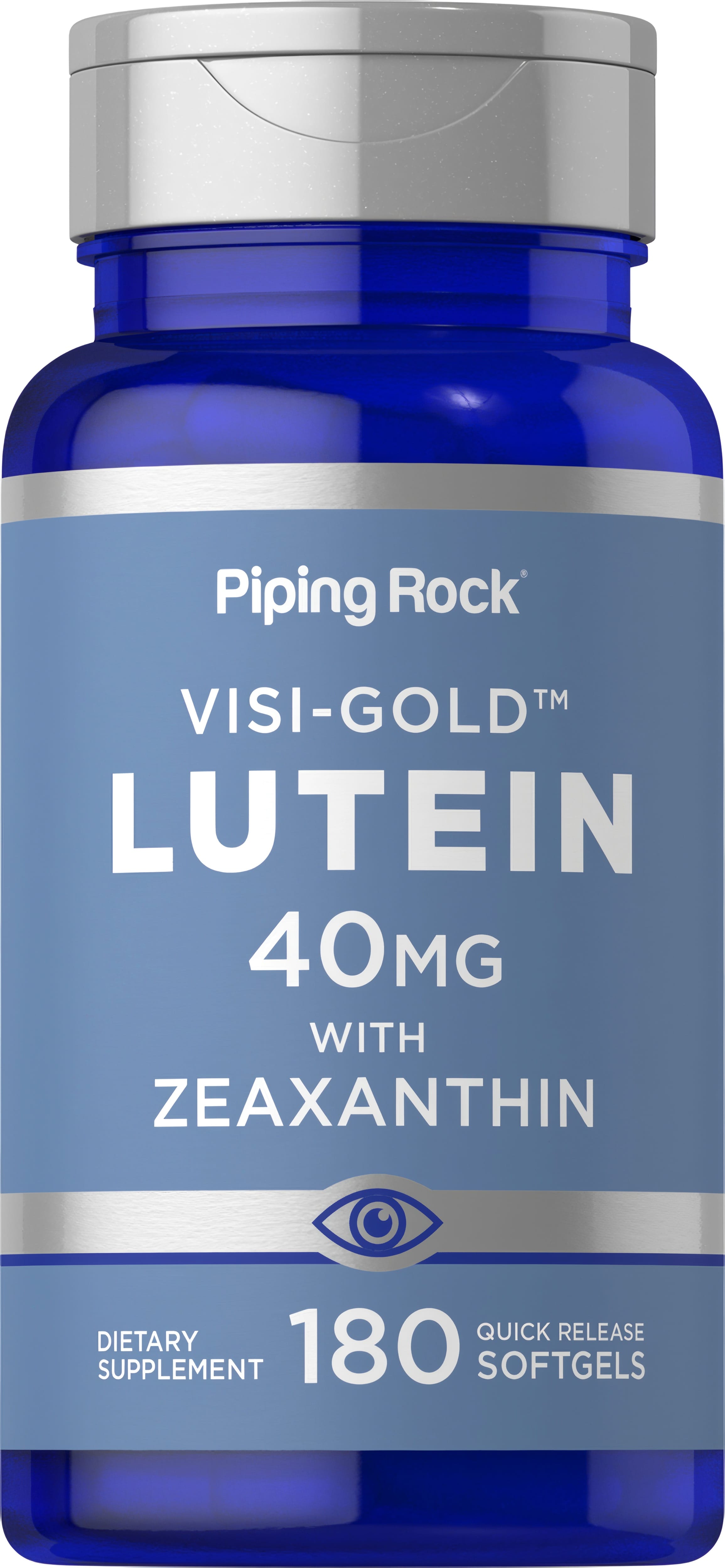 VISI-GOLD Lutein 40MG with Zeaxanthin, a dietary supplement, contains 180 quick release softgels.