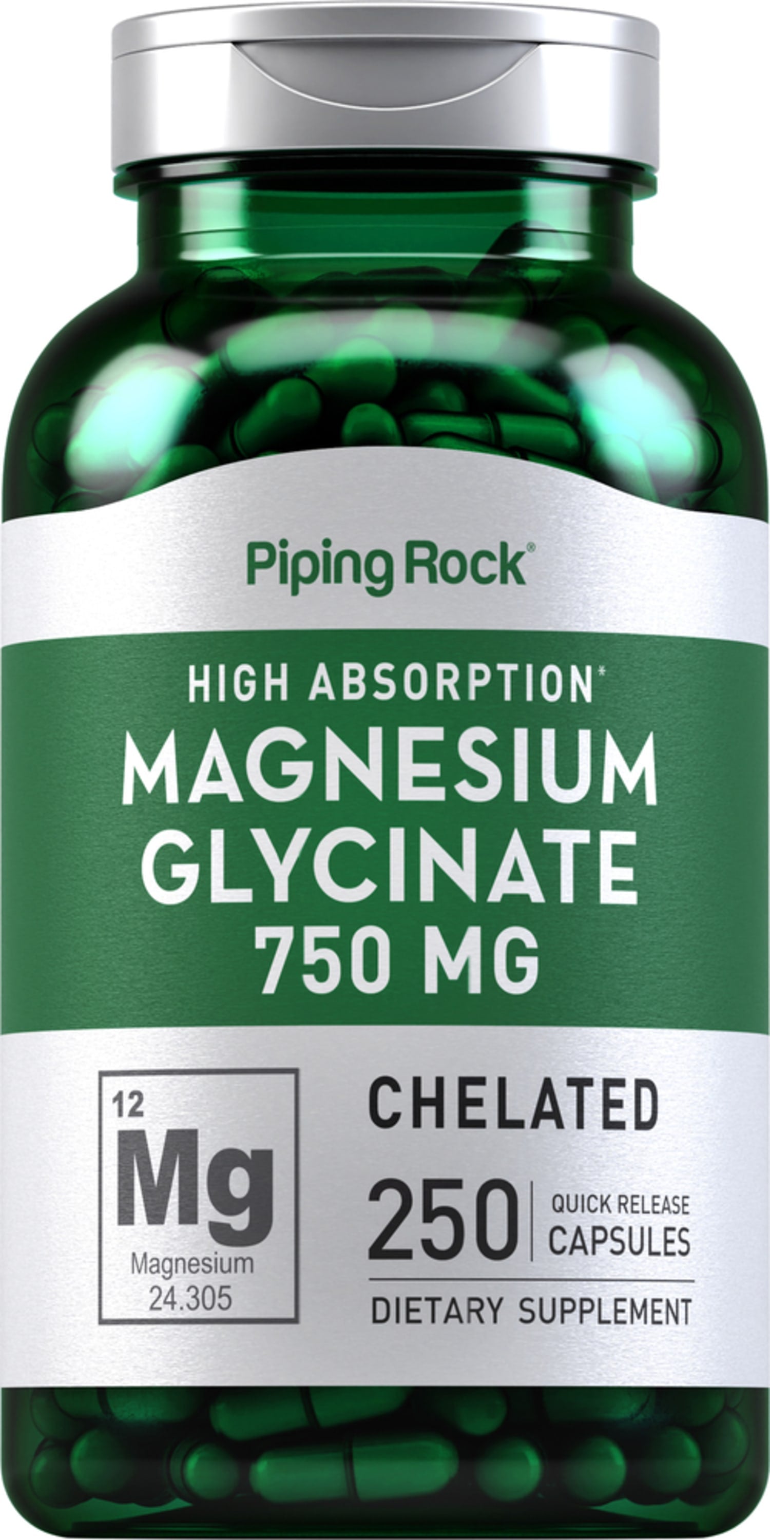 Magnesium Glycinate, 750 mg, 250 Quick Release Capsules