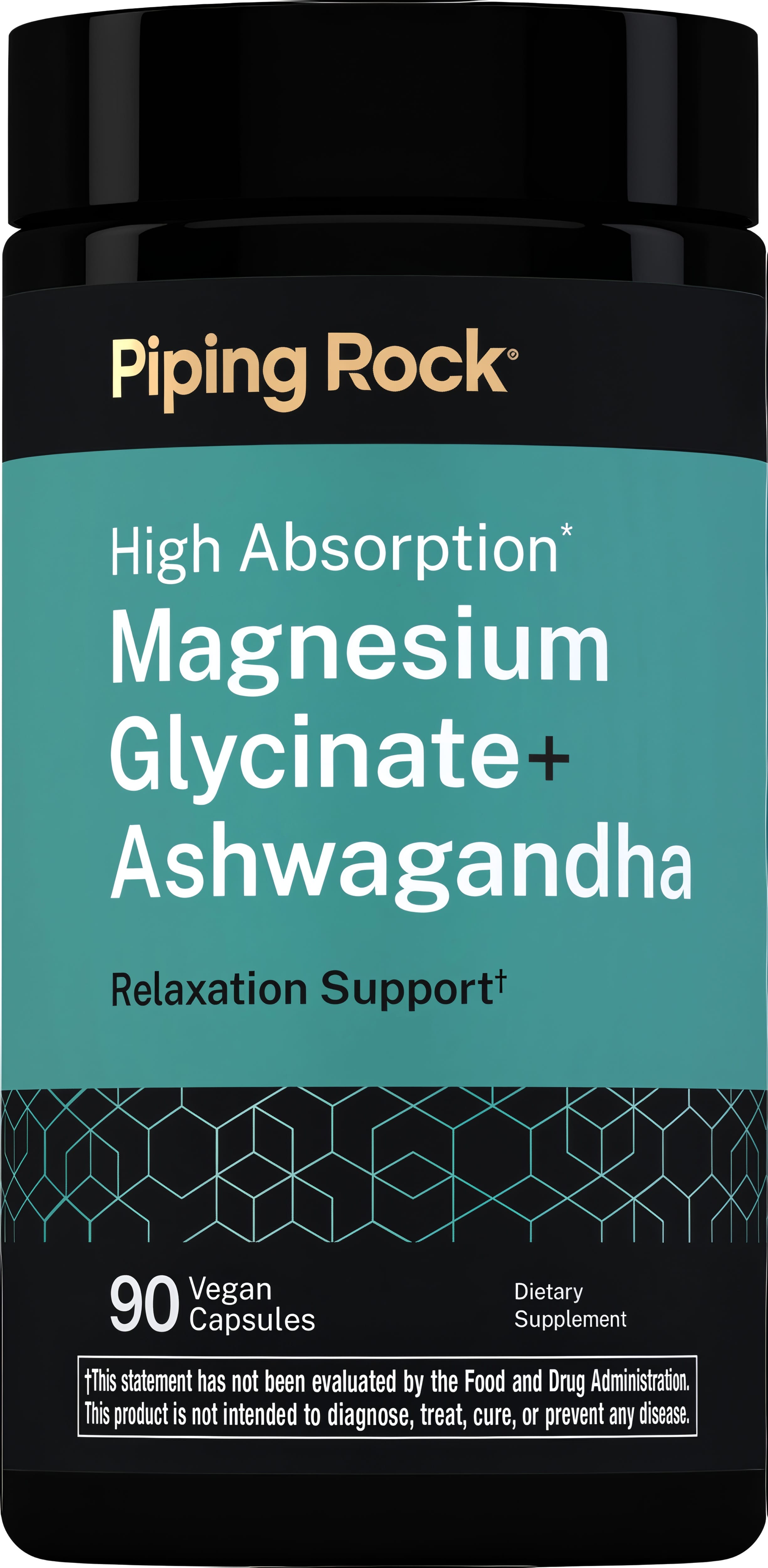 Magnesium Glycinate + Ashwagandha, 90 Vegan Capsules