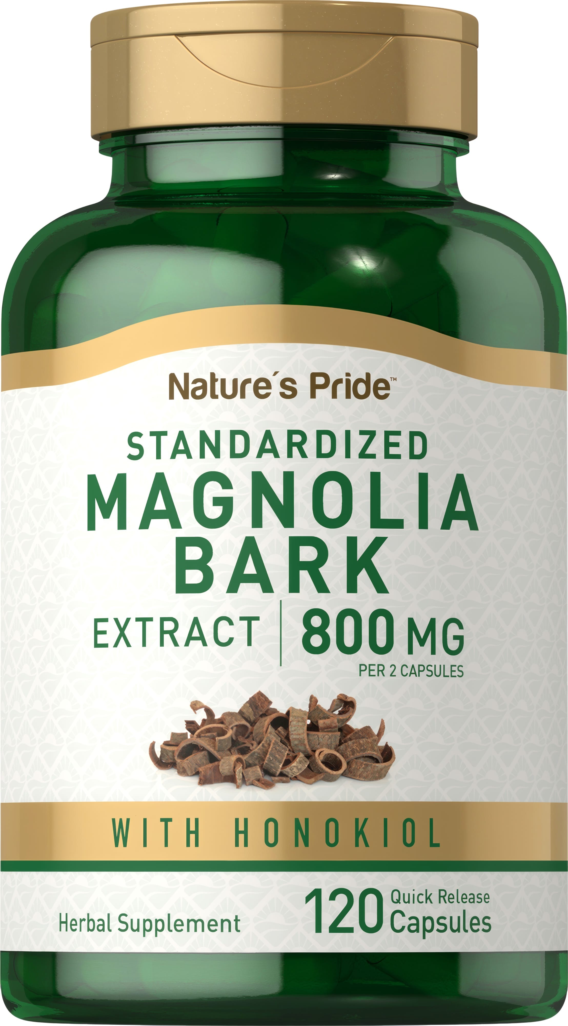 Magnolia Bark Extract 800 mg per 2 capsules with Honokiol, 120 quick release capsules, dietary supplement.