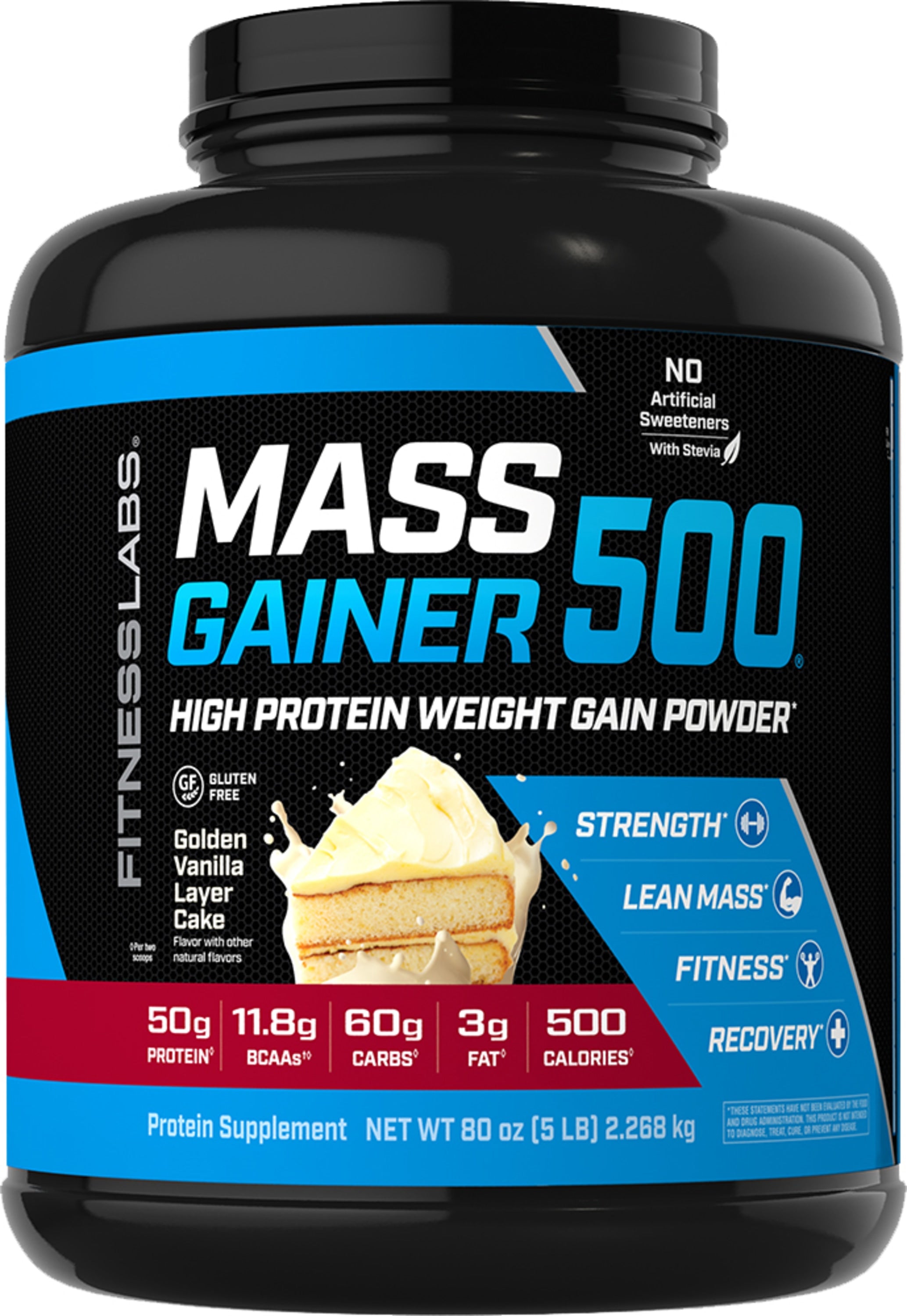 Mass Gainer 500 (Golden Vanilla Layer Cake), 5 lb (2.268 kg) Bottle
