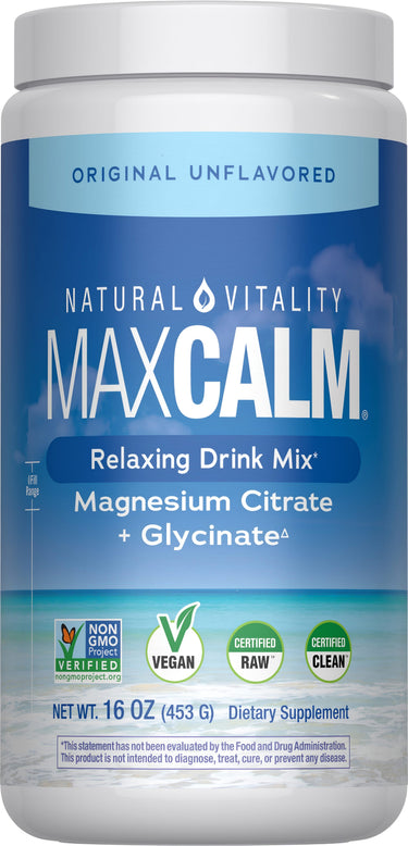 NV Calm Original unflavored drink mix with magnesium citrate and glycinate, 16 oz (453 g) dietary supplement.