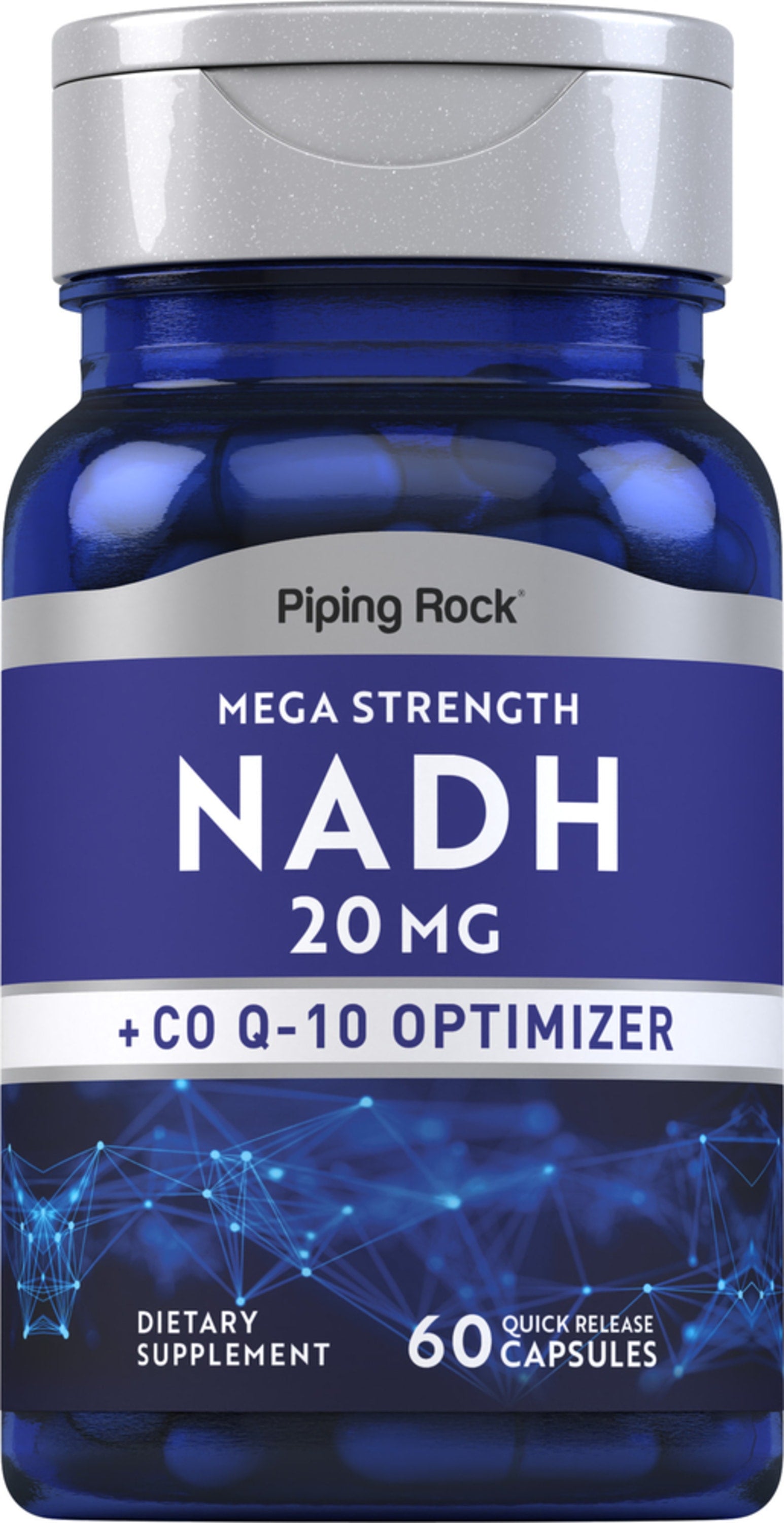 Mega Strength NADH + CoQ10 Optimizer, 20 mg, 60 Quick Release Capsules