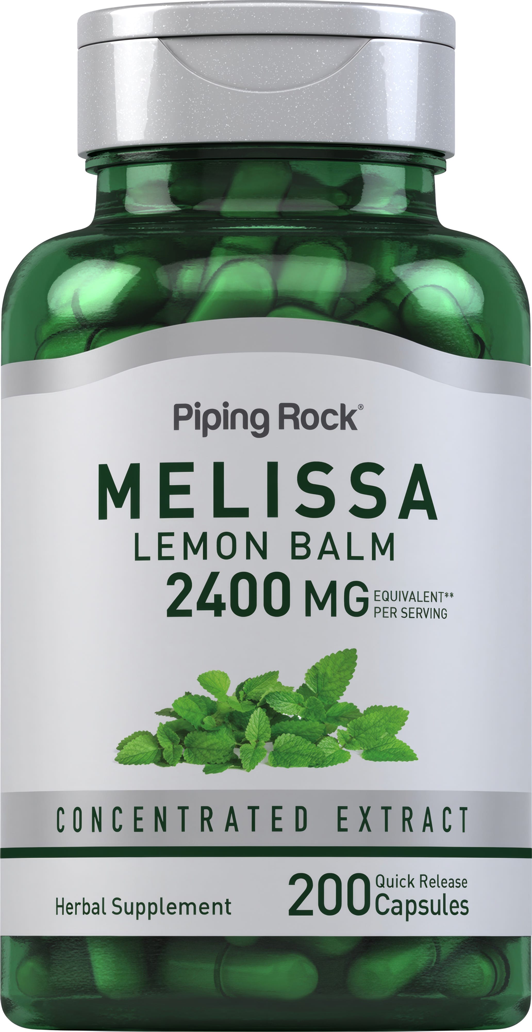 Melissa (Lemon Balm), 2400 mg (per serving), 200 Quick Release Capsules