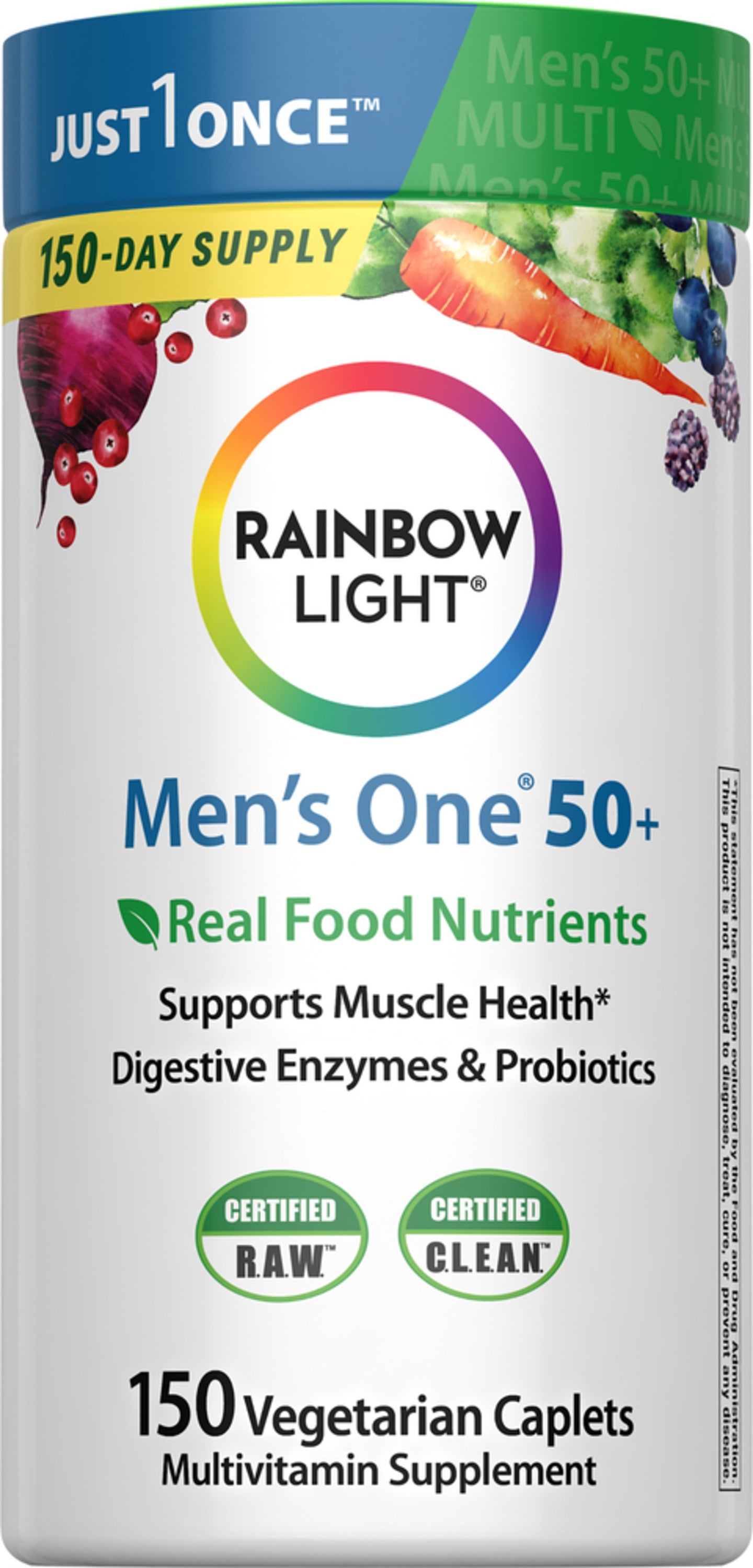 Men's One 50+ plus Real Food Nutrients, 150 Vegetarian Caplets