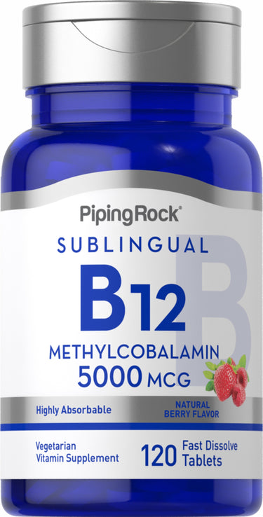 Methylcobalamin B-12 (Sublingual) (Natural Berry), 5000 mcg, 120 Fast Dissolve Tablets